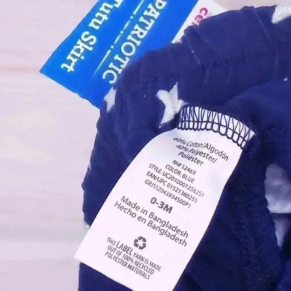 Infants Celebrate Patriotic Blue With White Stars 4th Of July Skirt 3-6M - Picture 5 of 6